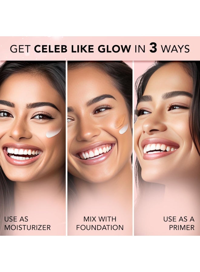 فاسيسكانادا كريم ستروب من فيس سكانادا - ذهبي وردي، 30 مل | برايمر + هايلايتر + مرطب | زبدة الشيا وحمض الهيالورونيك | ترطيب مكثف | بشرة ندية مشرقة خالية من العيوب | قاعدة مكياج مضيئة ومتألقة (عبوة من 4 قطع) - Image 3